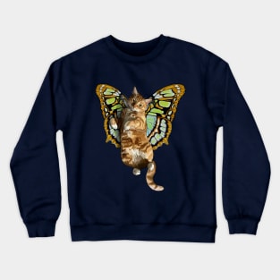 Malachite Ginger Tabby Flitter Kitty Crewneck Sweatshirt